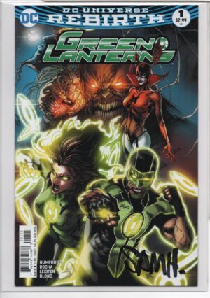 GREEN LANTERNS #1 – SIGNED BY SAM HUMPHRIES – WITH DYNAMIC FORCES COA – NUMBERED – ROBSON ROCHA COVER