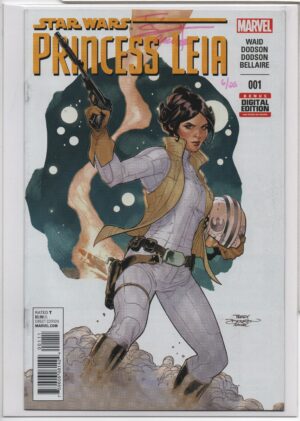 PRINCESS LEIA #1 – KEY ISSUE - SIGNED 2X – TERRY & RACHAEL DODSON – RARE – NUMBERED COA 06:25 – 2015