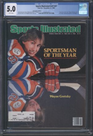 1982 SPORTS ILLUSTRATED #V57 #27 - CGC 5.0 VG/F – WAYNE GRETSKY COVER – SPORTSMAN OF THE YEAR