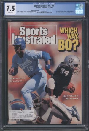 1987 SPORTS ILLUSTRATED #V67 #26 - CGC 7.5 VF- BO JACKSON – WHICH WAY BO? – EVANDER HOLYFIELD