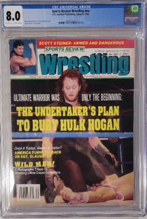 1992 SPORTS REVIEW WRESTLING - CGC 8.0 VF – UNDERTAKER ULTIMATE WARRIOR – HULK HOGAN - VOLUME 1