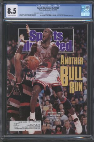 1990 SPORTS ILLUSTRATED #V73 #25 – CGC 8.5 VF+ MICHAEL JORDAN COVER – ANOTHER BULL RUN
