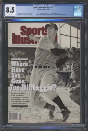 1993 SPORTS ILLUSTRATED #V78 #17 – CGC 8.5 VF+ JOE DIMAGGIO COVER – STANLEY CUP PLAYOFF