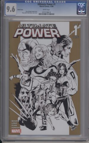 ULTIMATE POWER #1 - CGC 9.6 NM+ GREG LAND SKETCH VARIANT – BRIAN MICHAEL BENDIS STORY - 2006