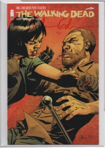 WALKING DEAD #146 – RED SIGNATURE – SIGNED STEFANO GAUDIANO – CHARLES ADLARD COVER - 2015