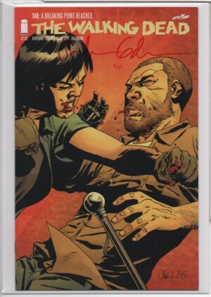 WALKING DEAD #146 – RED SIGNATURE – SIGNED STEFANO GAUDIANO – CHARLES ADLARD COVER - 2015
