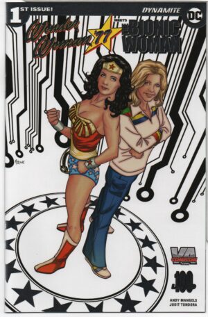 WONDER WOMAN '77 MEETS THE BIONIC WOMAN #1 – VA COMICON – MIKE MCKONE PLATINUM – LTD TO 100 - 2016