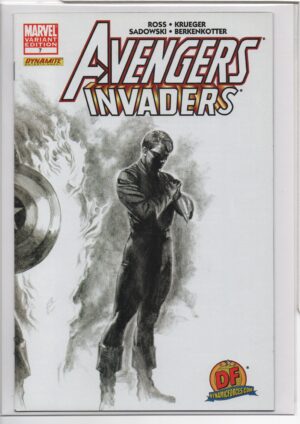 AVENGERS / INVADERS #7 – DF EXCLUSIVE – ALEX ROSS SKETCH VARIANT – W/COA - 2009