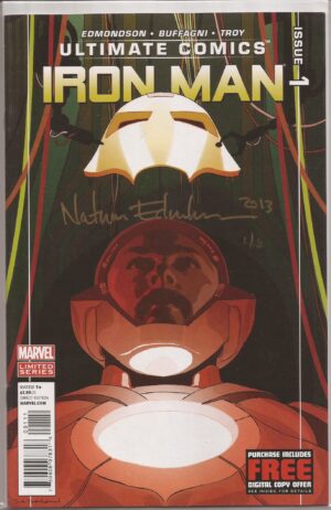 ULTIMATE COMICS: IRON MAN #1 – GOLD SIGNATURE NATHAN EDMONDOSN – NUMBERED 1/5 - 2012