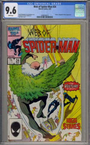 WEB OF SPIDER-MAN #24 - CGC 9.6 NM+ KEY ISSUE – VENOM – KYLE BAKER COVER - 1987