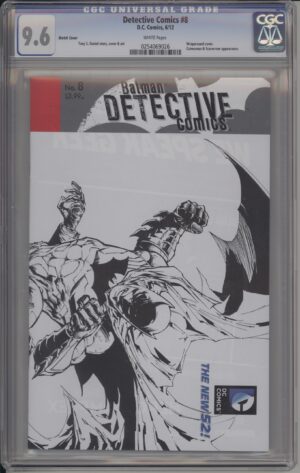 DETECTIVE COMICS #8 - CGC 9.6 NM+ – TONY DANIEL B&W VARIANT – LIMITED 1 FOR 25 - 2012