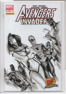 AVENGERS / INVADERS #12 – DF EXCLUSIVE – ALEX ROSS SKETCH VARIANT – W/COA - 2009