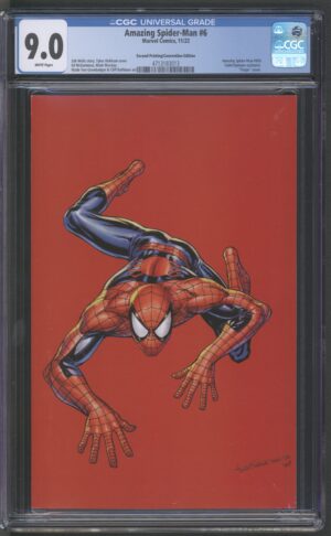 AMAZING SPIDER-MAN #6 - CGC 9.0 VF/NM– TYLER KIRKHAM - HOMAGE RED COVER - 2ND PRINT – KEY ISSUE - 2022