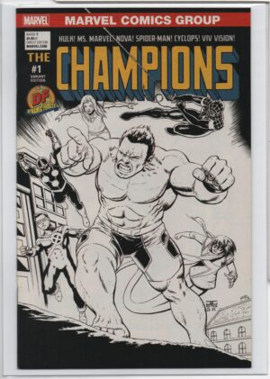 CHAMPIONS #1 – JOHN CASSADAY – W/DF COA – ’77 HOMAGE VARIANT - B&W VARIANT - 2016