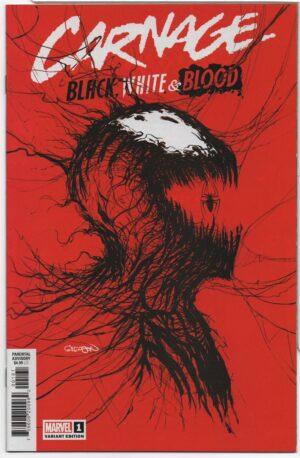 CARNAGE: BLACK, WHITE & BLOOD #1 – WEBHEAD VARIANT – KEY ISSUE – PATRICK GLEASON