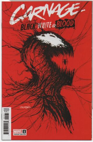 CARNAGE: BLACK, WHITE & BLOOD #1 – WEBHEAD VARIANT – KEY ISSUE – PATRICK GLEASON