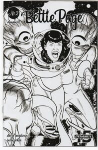 BETTIE PAGE #2 – B&W DAVID WILLIAMS VARIANT – SECRET DIARY – QUEEN FOR A DAY - 2019