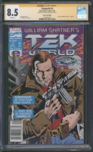 TEKWORLD #1 – CGC 8.5 VF+ SIGNED WILLIAM SHATNER – NEWSSTAND EDITION - 1992