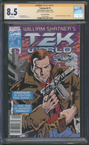 TEKWORLD #1 – CGC 8.5 VF+ SIGNED WILLIAM SHATNER – NEWSSTAND EDITION - 1992