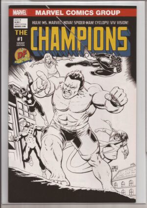 CHAMPIONS #1 – JOHN CASSADAY – W/DF COA – ’77 HOMAGE VARIANT - B&W VARIANT - 2016