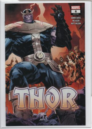 THOR #6 – 2ND PRINT – WRAPAROUND VARIANT – NIC KLEIN COVER – SIGNED DONNY CATES - ELITE COMICS COA - 2020