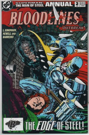 SUPERMAN: THE MAN OF STEEL #2 – ANNUAL – 1ST STEEL AND EDGE – EDDY NEWELL COVER - 1993
