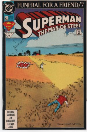 SUPERMAN: THE MAN OF STEEL #21 – FUNERAL FOR A FRIEND – JON BOGDANOVE COVER - 1993
