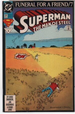 SUPERMAN: THE MAN OF STEEL #21 – FUNERAL FOR A FRIEND – JON BOGDANOVE COVER - 1993