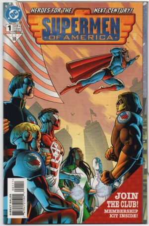 SUPERMEN OF AMERICA #1 – ENHANCED GATEFOLD CARDSTOCK VARIANT – W/MEMBERSHIP KIT - 1999