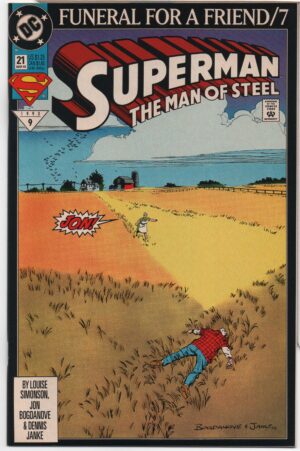 SUPERMAN: THE MAN OF STEEL #21 – FUNERAL FOR A FRIEND – JON BOGDANOVE COVER - 1993