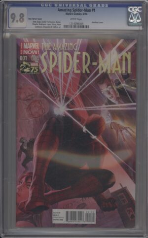 AMAZING SPIDER-MAN #1 – CGC 9.8 NM/M – ALEX ROSS 75TH ANNIVERSARY VARIANT – 1:75 - 2014