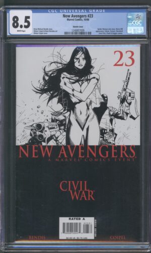 NEW AVENGER #23 – CGC 8.5 VF+ - 2006 BALTIMORE TORONTO COMIC CON – RI SKETCH VARIANT