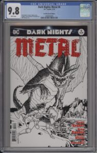 DARK NIGHTS: METAL #6 - CGC 9.8 NM/M – FRIED PIE – CLIFF CHIANG B&W VARIANT - KEY ISSUE - 2018