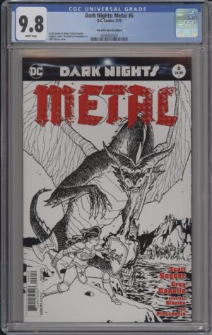 DARK NIGHTS: METAL #6 - CGC 9.8 NM/M – FRIED PIE – CLIFF CHIANG B&W VARIANT - KEY ISSUE - 2018