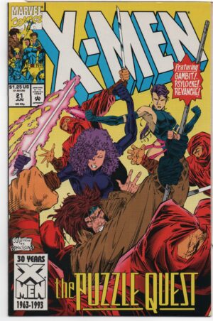 X-MEN #21 – DIRECT – THE PUZZLE BOX – FABIAN NICIEZA - BRANDON PETERSON COVER - 1993