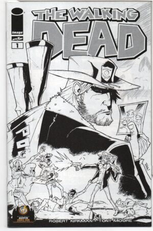 WALKING DEAD #1 – KEY ISSUE – WIZARD WORLD AUSTIN COMIC CON B&W EXCLUSIVE - 2015