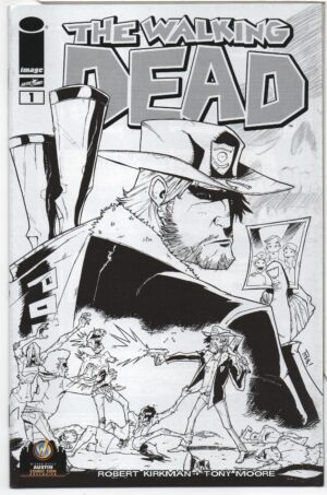 WALKING DEAD #1 – KEY ISSUE – WIZARD WORLD AUSTIN COMIC CON B&W EXCLUSIVE - 2015