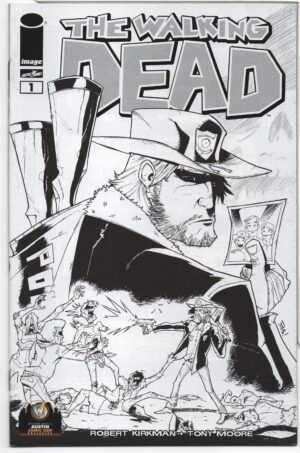 WALKING DEAD #1 – KEY ISSUE – WIZARD WORLD AUSTIN COMIC CON B&W EXCLUSIVE - 2015