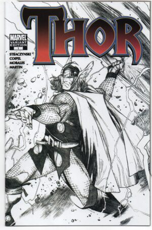 THOR #1 – SDCC B&W SKETCH VARIANT – J. MICHAEL STRACZYNSKI – OLIVIER COIPEL - 2007