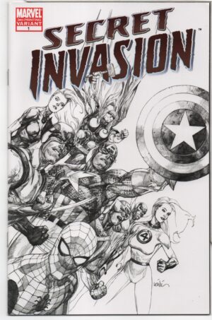 SECRET INVASION #1 – 1ST APP – 3RD PRINT PENCIL SKETCH VARIANT – LEINIL FRANCIS YU COVER - 2008