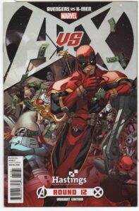AVENGERS VS X-MEN #12 – HASTINGS EXCLUSIVE DEADPOOL COVER – CAPTAIN BRITAIN – KEY ISSUE - 2012