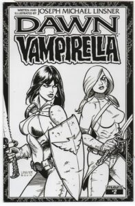 DAWN / VAMPIRELLA #2 – JOSEPH MICHAEL LINSER – PURE LINE ART LADIES COVER - 2014