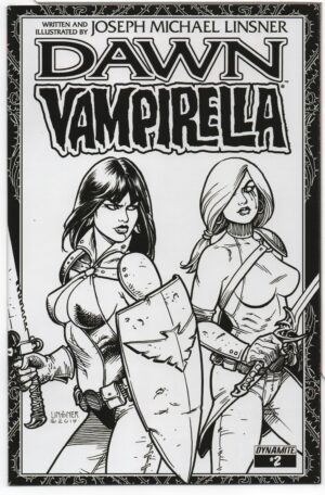 DAWN / VAMPIRELLA #2 – JOSEPH MICHAEL LINSER – PURE LINE ART LADIES COVER - 2014
