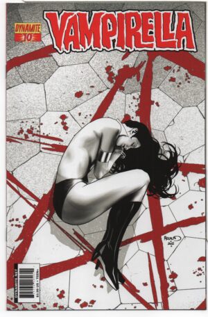VAMPIRELLA #10 – PAUL RENAUD BLACK WHITE AND RED RE-ORDER INCENTIVE VARIANT – 2010-2014