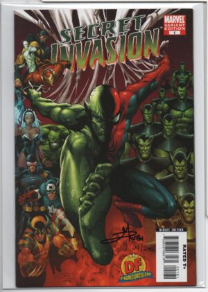 SECRET INVASION #1 – 1ST APP – SIGNED MEL RUBI - DF VARIANT - NUMBERED COA - 2008