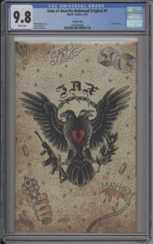 SONS OF ANARCHY REDWOOD ORIGINAL #1 – CGC 9.8 NM/M – BRIAN LEVEL TATTOO BOARD VIRGIN VARIANT