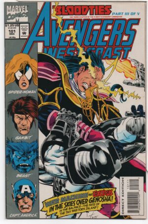 AVENGERS WEST COAST #101 – X-MEN CROSSOVER – BLOODTIES – DAVE ROSS COVER - 1993