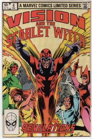 VISION AND THE SCARLET WITCH #4 – MAGNETO AND INHUMANS – RICK LEONARDI COVER - 1983