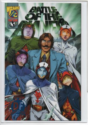 BATTLE OF THE PLANETS #1/2 – AUTHENTIC BLUE FOIL VARIANT – NUMBERED DF COA - 2002