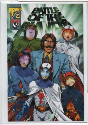 BATTLE OF THE PLANETS #1/2 – AUTHENTIC BLUE FOIL VARIANT – NUMBERED DF COA - 2002